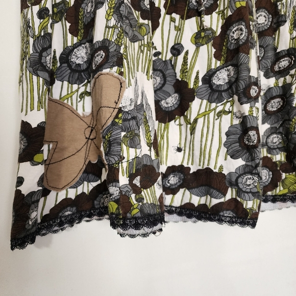 Luna Claire y2k vintage floral butterfly bug print fold over skirt - Picture 8 of 9